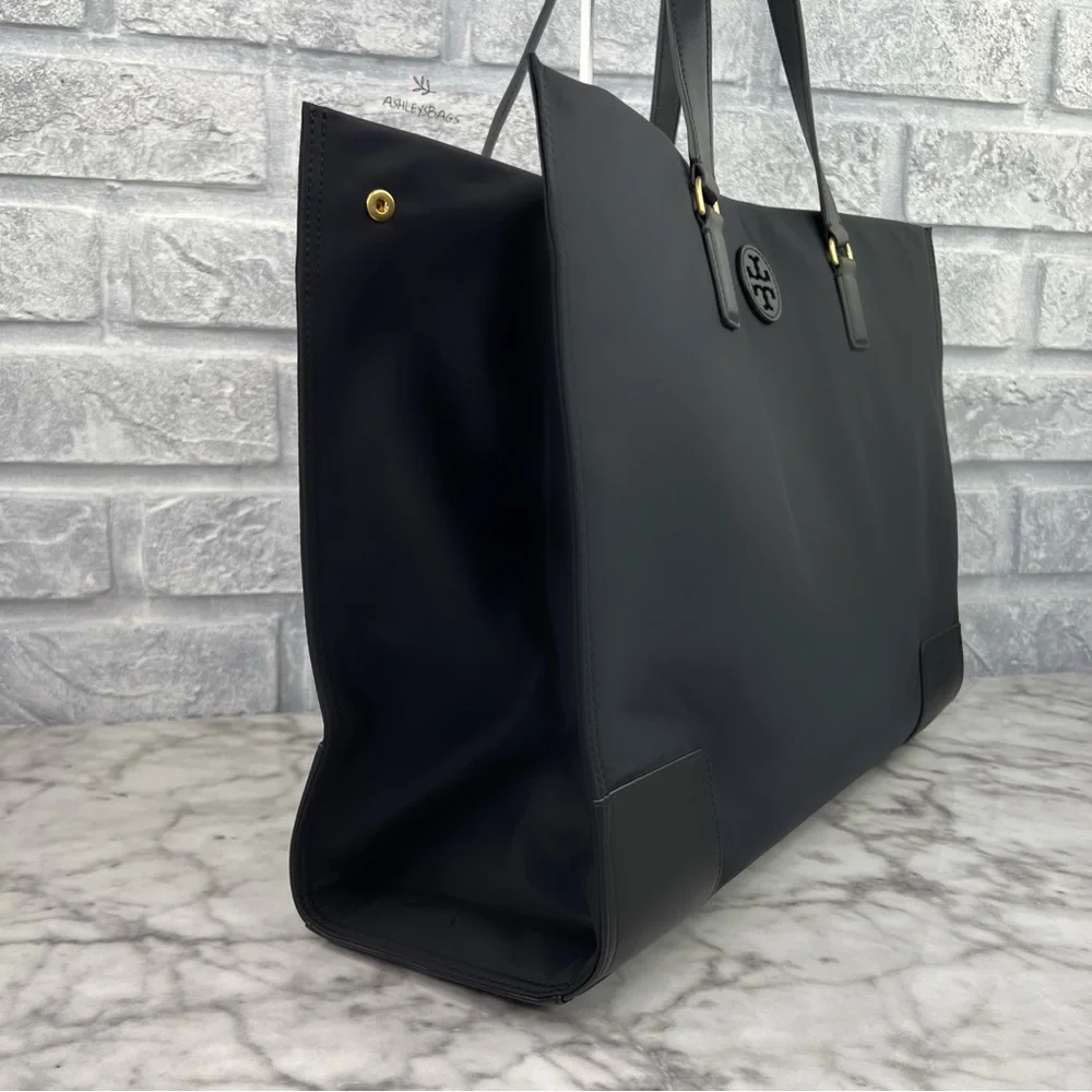 Tory Burch Large Ella Nylon Tote In Black - Picture 3 of 9